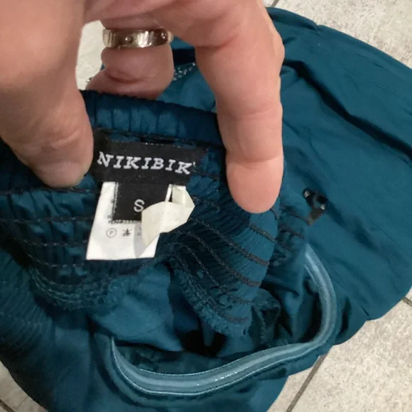 Nikibiki Strapless Teal Dress with Glitter Details size medium #4 - Picture 4 of 5